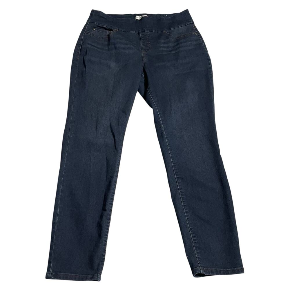 Christopher & Banks Womens Jeans Size XL Mid Rise Skinny Pull On Jeans Dark Wash